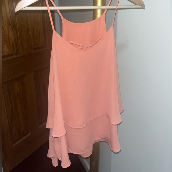 Flowy Coral Strap Tank Top Size XS with Criss Cross Detail - Picture 2 of 4